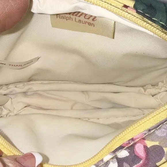 Vintage Lauren Ralph Lauren Yellow Floral CottageCore Mini Cosmetic Jewelry Case - Picture 6 of 13